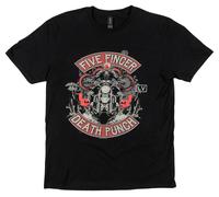 Brandit Five Finger Death Punch Biker Skully T-Shirt men Black, 2XL