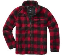 Brandit Teddyfleece Jacket, black-red, size 5XL