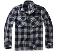 Brandit Jeff Fleece Shirt Long Sleeve, color: black/grey, size: 4XL