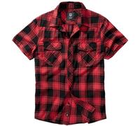 Brandit Half Sleeve Check Shirt Holidays Travel Casual Urbanwear Mens Red/Black