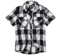 Brandit Half Sleeve Check Shirt Holidays Trip Casual Urbanwear Mens White/Black