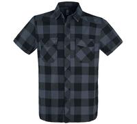 Brandit Half-Sleeve Checked Shirt Short-sleeved Shirt black grey L