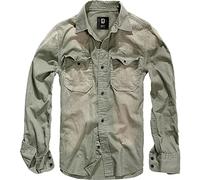 BRANDIT HARDEE DENIM CASUAL MENS SHIRT LONG SLEEVE WASHED TRAVEL COTTON TOP GREY