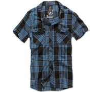 Brandit Hemd Roadstar Shirt, 1/2 Sleeve in Indigo Checked