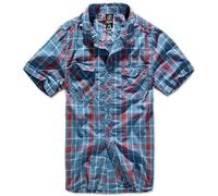 Brandit Hemd Roadstar Shirt, 1/2 Sleeve in Red/Blue