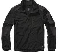Brandit Herren Fleecepullover Fleece Troyer Ripstop Black