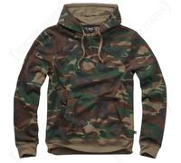 Brandit Hooded Camouflage Hoodie Sweat Shirt Top - Woodland - Various Sizes