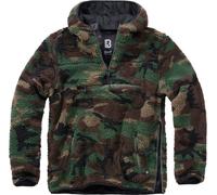 Brandit Hoody / Sweatshirt Teddyfleece Worker Pullover in Woodland