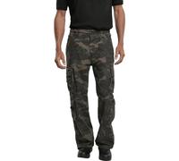 Brandit Individual Wear Men's Authentic Cotton Military-Style Loose-Fit Multi Pocket Casual Cargo Pants with Drawstring Legs, Dark Camo - United States Version, Large