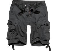 Brandit Individual Wear Men's Utility Cotton Vintage-Style Lightweight Breathable Multi Pocket Casual Outdoor Cargo Shorts, Black, XX-Large