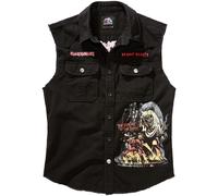 Brandit Iron Maiden Vintage Sleeveless Shirt Mens Rock Metal Casual Black
