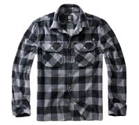 Brandit Jeff Fleece Long Sleeve Shirt - Black/Grey