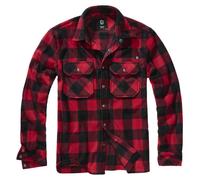 Brandit Jeff Fleece Long Sleeve Shirt - Red/Black