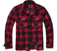 Brandit Jeff Fleece Long Sleeve Shirt - Red/Black