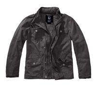 Brandit Kids Britannia Jacket Weatherproof Cotton Vintage Coat Hooded Black