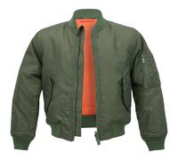 Brandit Kids MA1 Jacket Water-repellent Childrens Bomber Reversible Nylon Olive