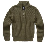 Brandit Kids Marine Pullover Troyer Regular Fit Long Sleeves Warm Jumper Olive