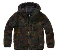Brandit Kids Teddyfleece Hooded Jacket High Pile Warm Teddy Fleece Woodland Camo