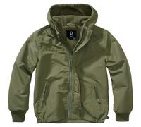 Brandit Kids Windbreaker Front Zip Water-repellent Jacket Fleece Lining Olive