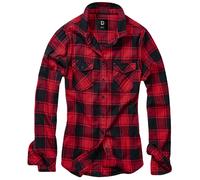 Brandit Ladies Amy Shirt Long Sleeve Checked Collared Hiking Casual Red/Black