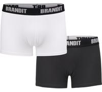 Brandit Logo Boxer Shorts - Pack of 2, white/black, size S