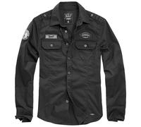 Brandit Luis Vintage Shirt with Badges Mens Casual Urban Outdoor Cotton Black