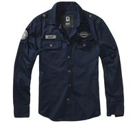 Brandit Luis Vintage Shirt with Badges Mens Smart Casual Outdoor Navy