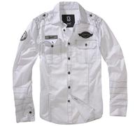 Brandit Luis Vintage Shirt with Badges Mens Smart Casual Outdoor White