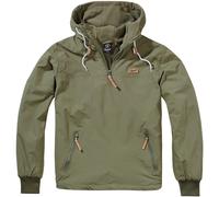 Brandit Luke Windbreaker Mens Hooded Fleece Lined Jacket Warm Hoodie Coat Olive