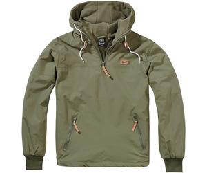 Brandit Luke Windbreaker Mens Hooded Fleece Lined Jacket Warm Hoodie Coat Olive