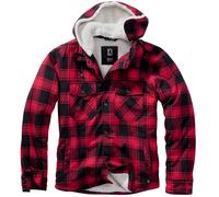 Brandit Lumber Hooded Jacket Trekking Streetwear Mens Flannel Coat Red/Black