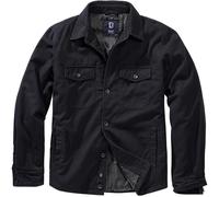 Brandit Lumber Jacket Mens Padded Flannel Coat Check Shirt Warm Casual Black