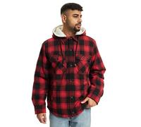 Brandit Lumber Jacket Hooded, Color: red/black, Size: 3XL