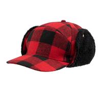 Brandit Lumberjack Winter Cap Hat Ear Flaps Plaid Red Black One Size