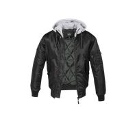 Brandit MA1 Sweat Hooded Jacket, black-grey, size S