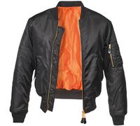 Brandit MA1 Jacket Security Mens Bomber Flight Police Nylon Tactical Flyer Black