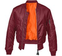 Brandit MA1 Jacket Tactical Mens Bomber Flight Police Nylon Flyer Coat Burgundy