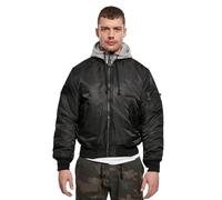 Brandit MA1 Sweat Hooded Jacket, Color: black-grey, Size: L