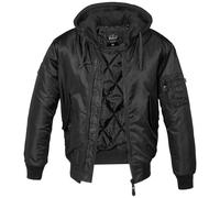 Brandit MA1 Sweat Hooded Jacket Mens Military Lined Flight Warm Police Black
