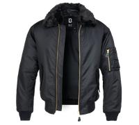 Brandit MA2 Fur Collar Jacket, Black and Olive, Size S to 7XL, black, 7XL