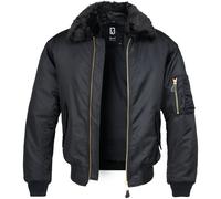 Brandit MA2 Jacket Fur Collar Classic Flight Bomber Zip Water-repellent Black