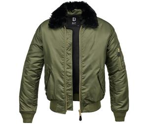 Brandit MA2 Jacket with Fur Collar Mens Coat Pilot Flight Air-Force Olive