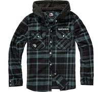 Brandit Maiden Check Shirt Hooded EDDI, color: black-gree, size: XXL