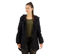 Brandit Ladies Marsh Lake Parka Warm Zip Military Vintage Army Teddy Coat Black