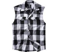 Brandit Men Hemd Checkshirt sleeveless White/Black
