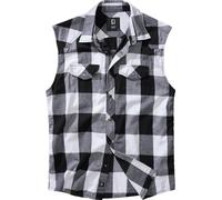 Brandit Men Hemd Checkshirt sleeveless White/Black