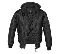 Brandit Men's Hooded Sweatshirt Padded Winter Jacket Tactical Pilot - Black - 5XL