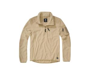 Brandit Men's Ripstop Turtleneck Pullover Fleece Reverse Zipper Wrinkle-Free