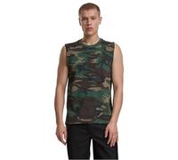 Brandit Sleeveless T-Shirt Mens Tank-Top Shirt Top Cotton Woodland Camo