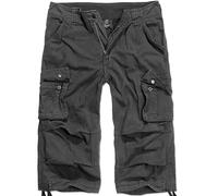 BRANDIT MENS URBAN LEGEND 3/4 SHORTS VINTAGE SECURITY POLICE COTTON CARGOS BLACK